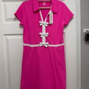 Lilly Pulitzer Hot Pink Mini Dress with White Bows